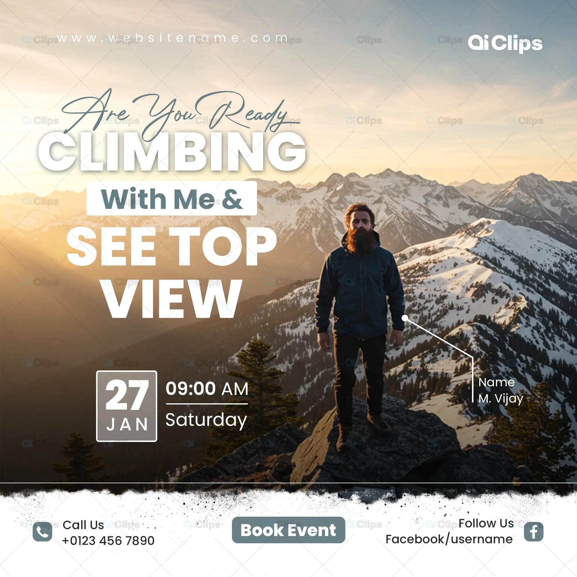Mountain Peak Adventure Event Social Media Template