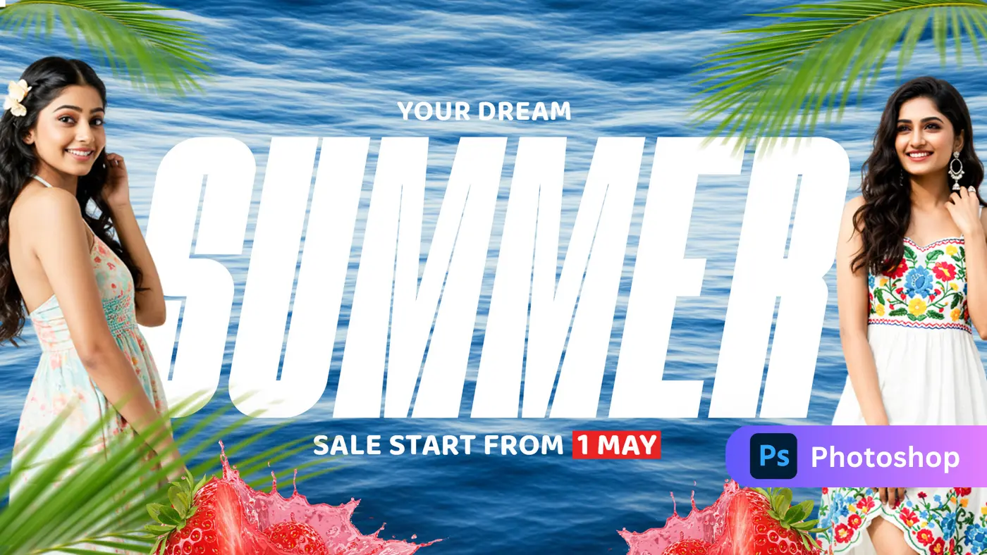 Tropical Fashion Banner Summer Sale Template