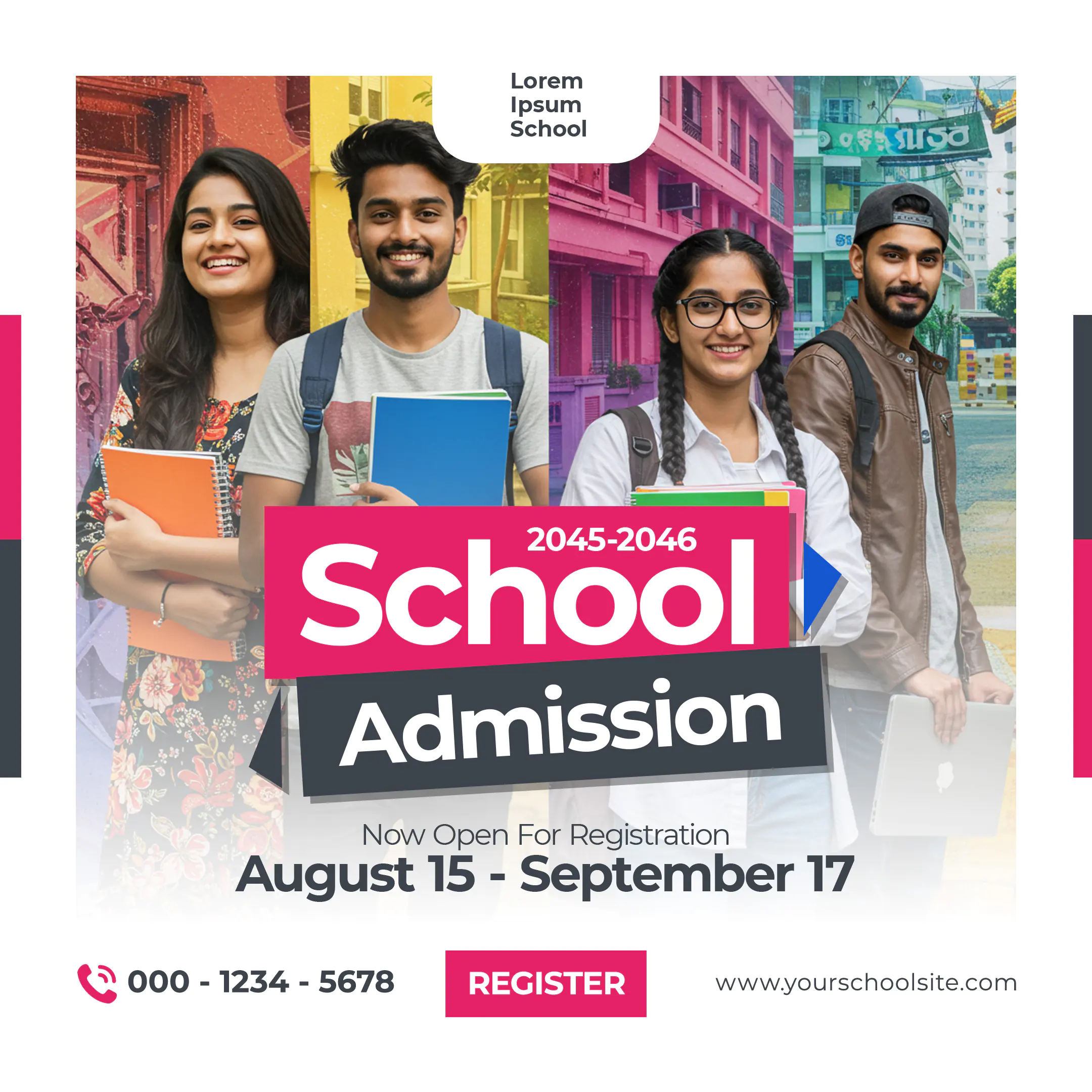 Vibrant School Admission Campaign Template