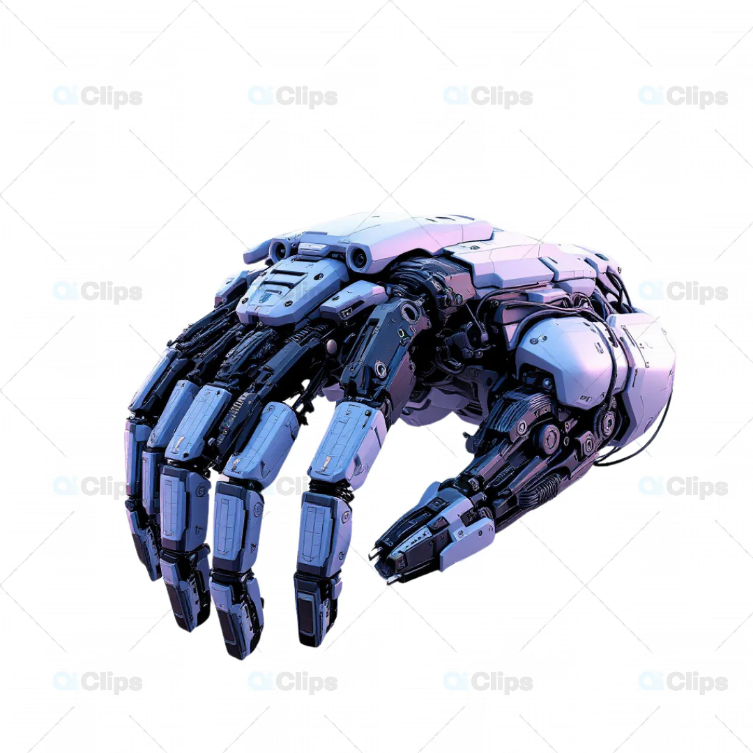 Futuristic 3D Robotic Hand Model in Fist Position