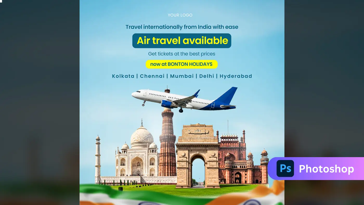 International Air Travel from India Social Media Post