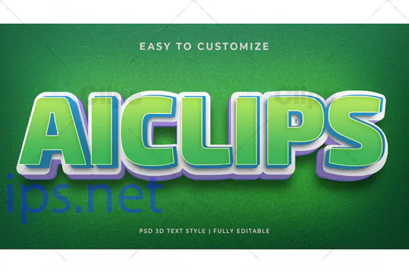 Green 3D Text Effect PSD