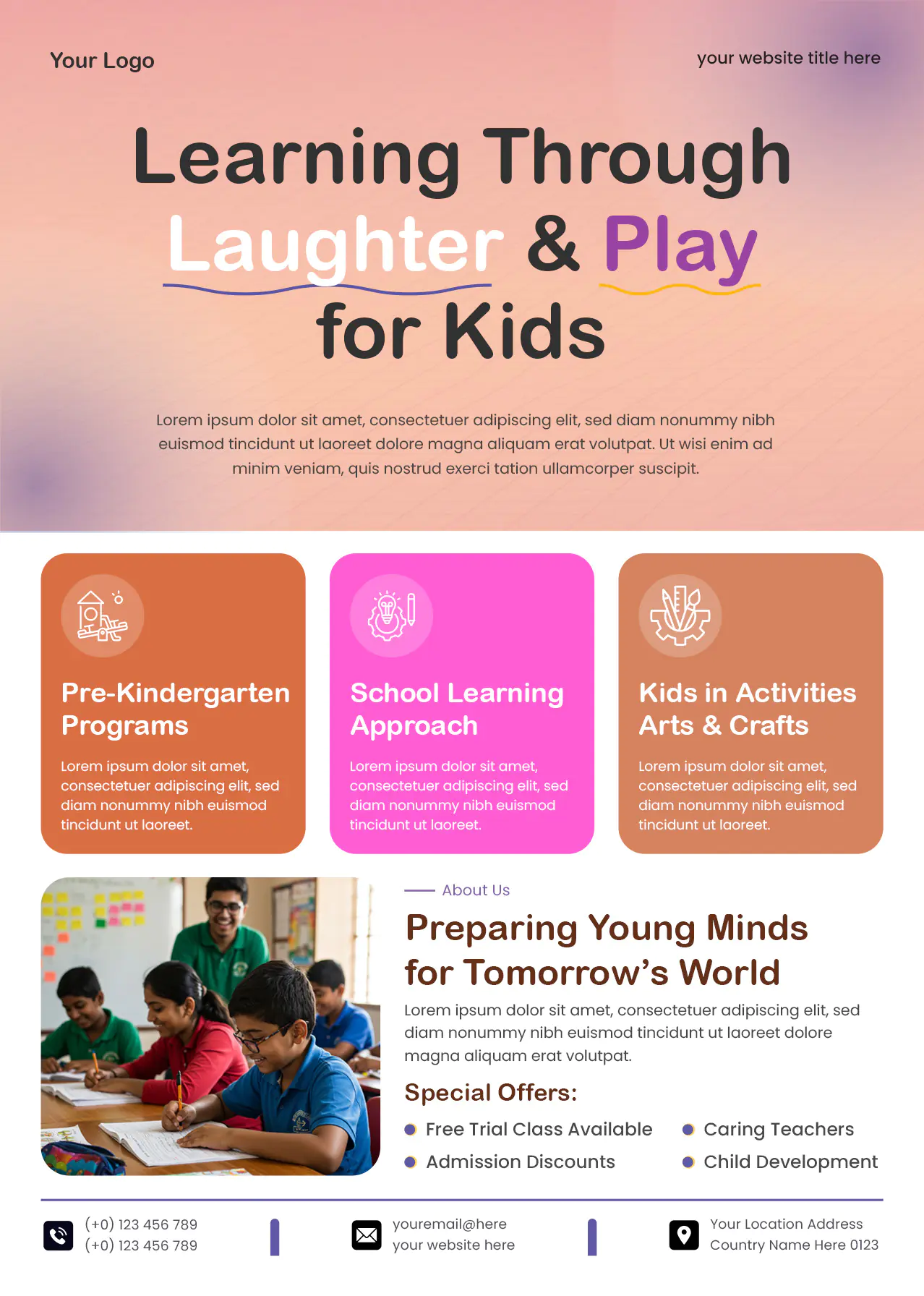 Kids Education Program Flyer