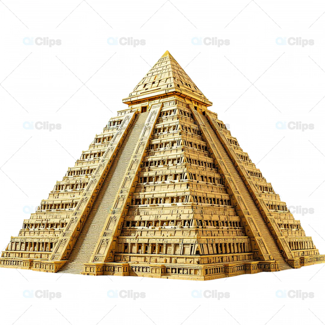 Ancient 3D Mayan Pyramid Illustration