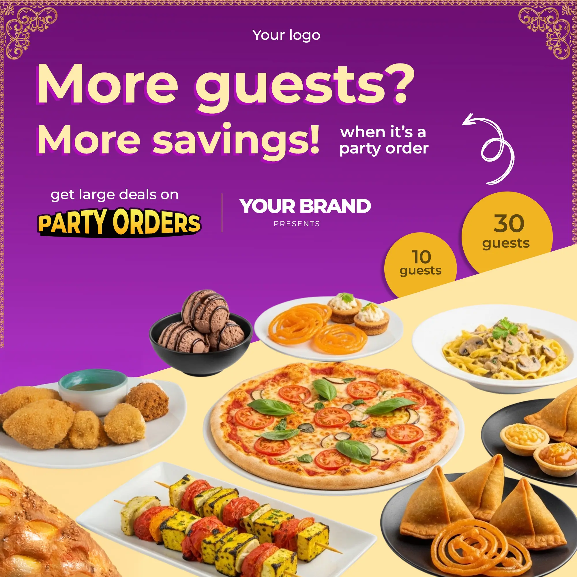 Party Catering Group Discount Banner Template