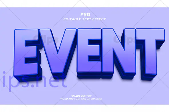 3D Blue Event Text Effect PSD