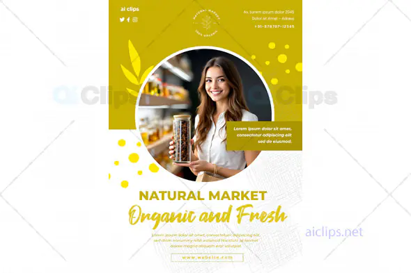 Organic Market Flyer PSD Template