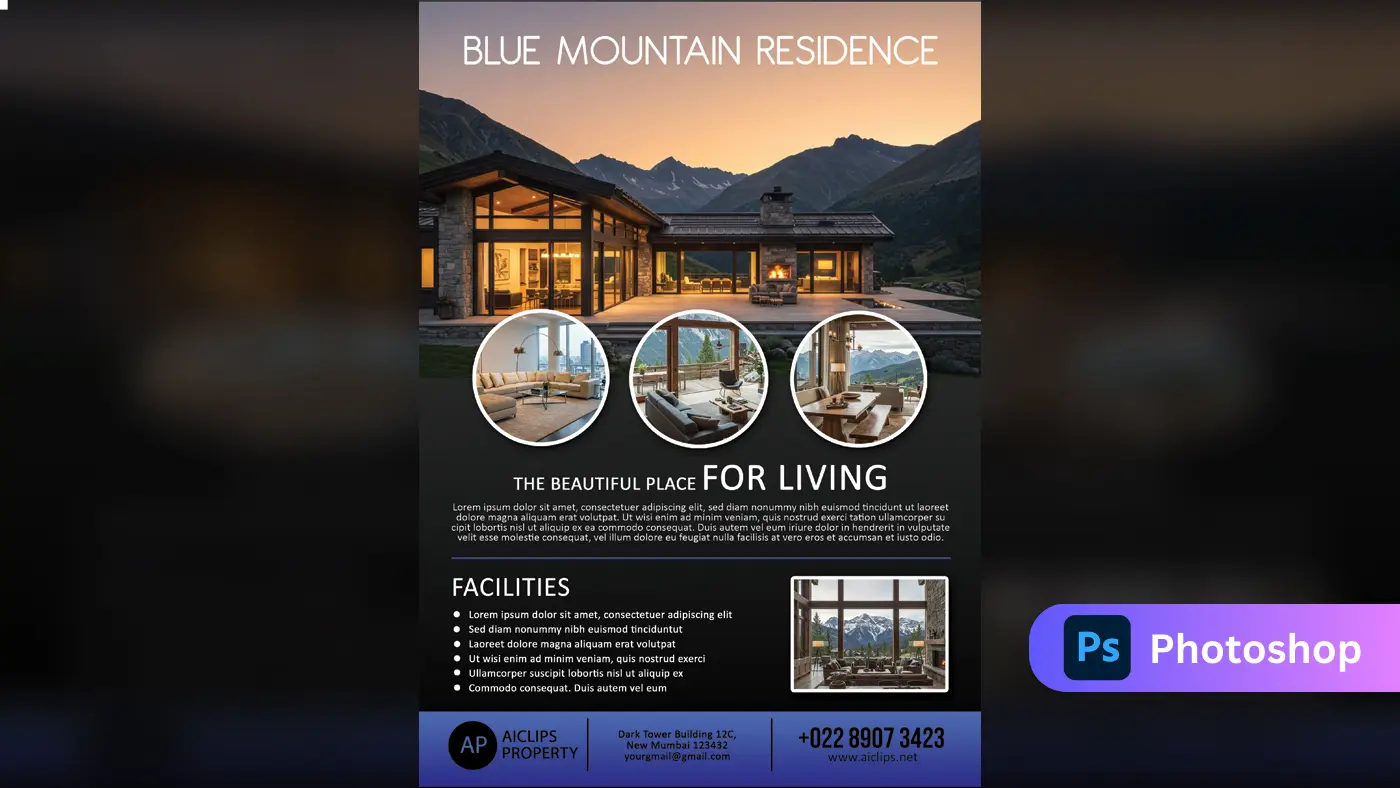 Luxury Mountain Residence Real Estate Template Design