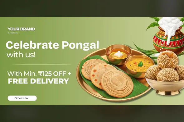 Pongal Festival Food Delivery Banner Template