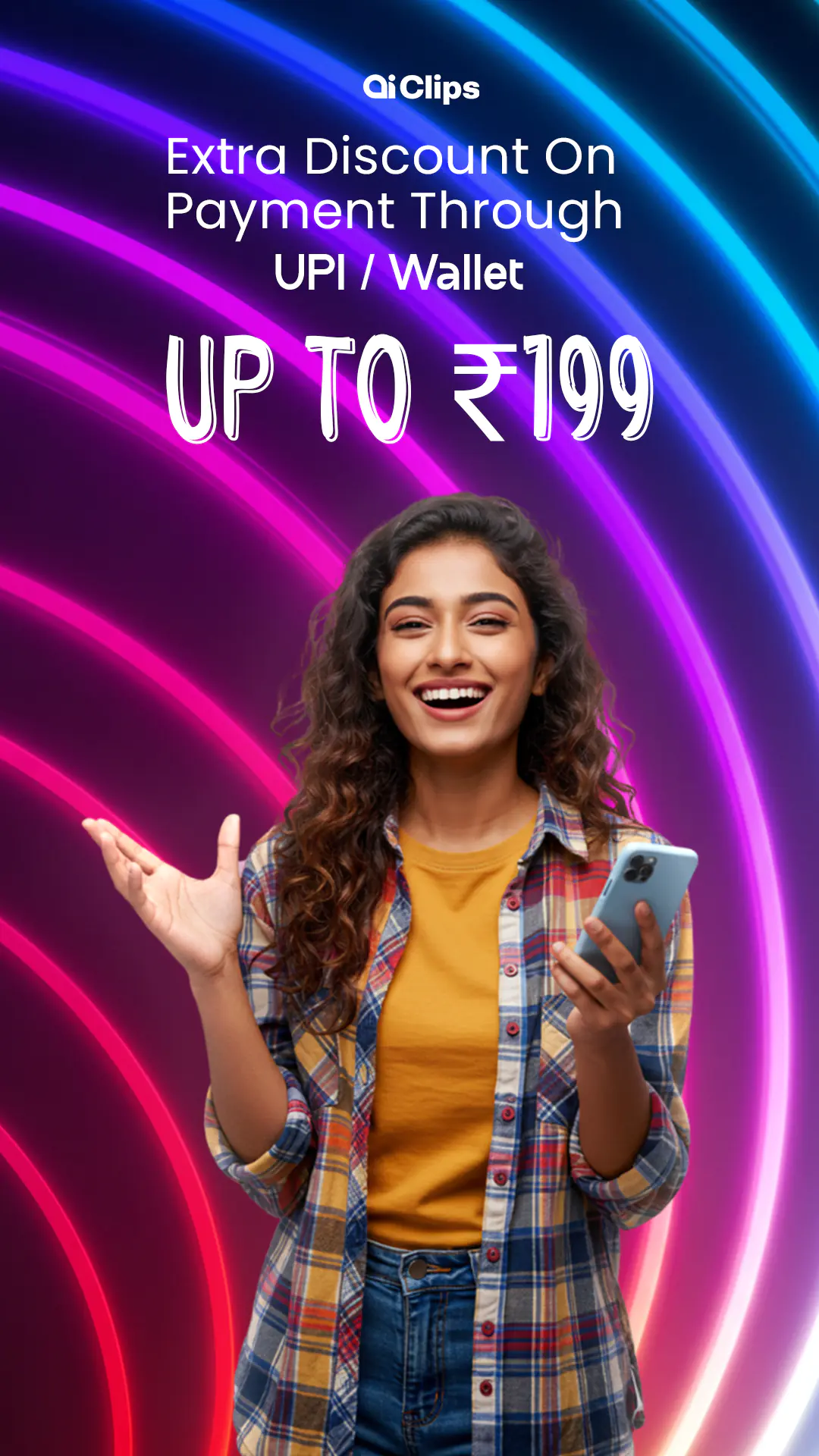 UPI & Wallet Payment Discount Promo Template