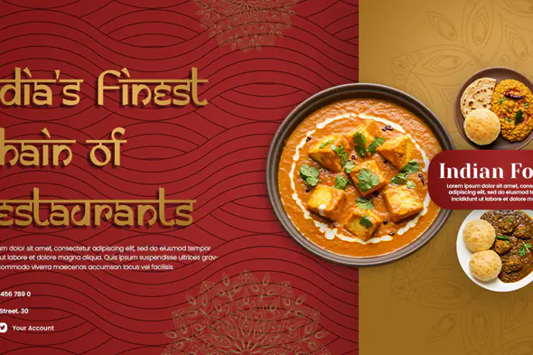 Indian Restaurant Chain Promotional Template