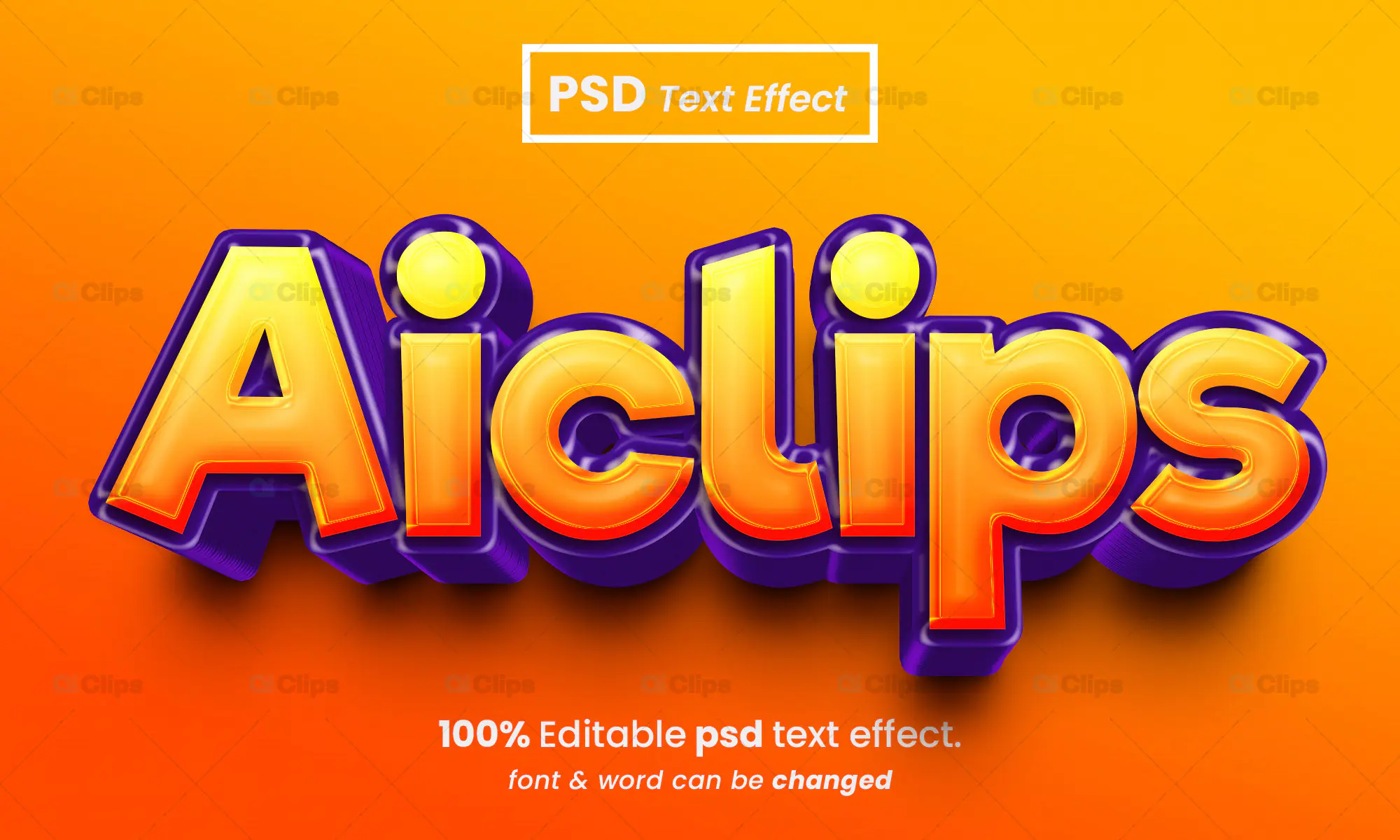 Vibrant Neon 3D Text Effect PSD