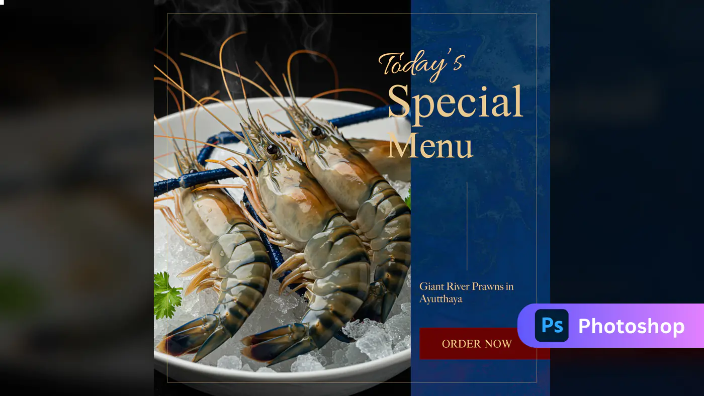 Gourmet Prawn Special Menu Template