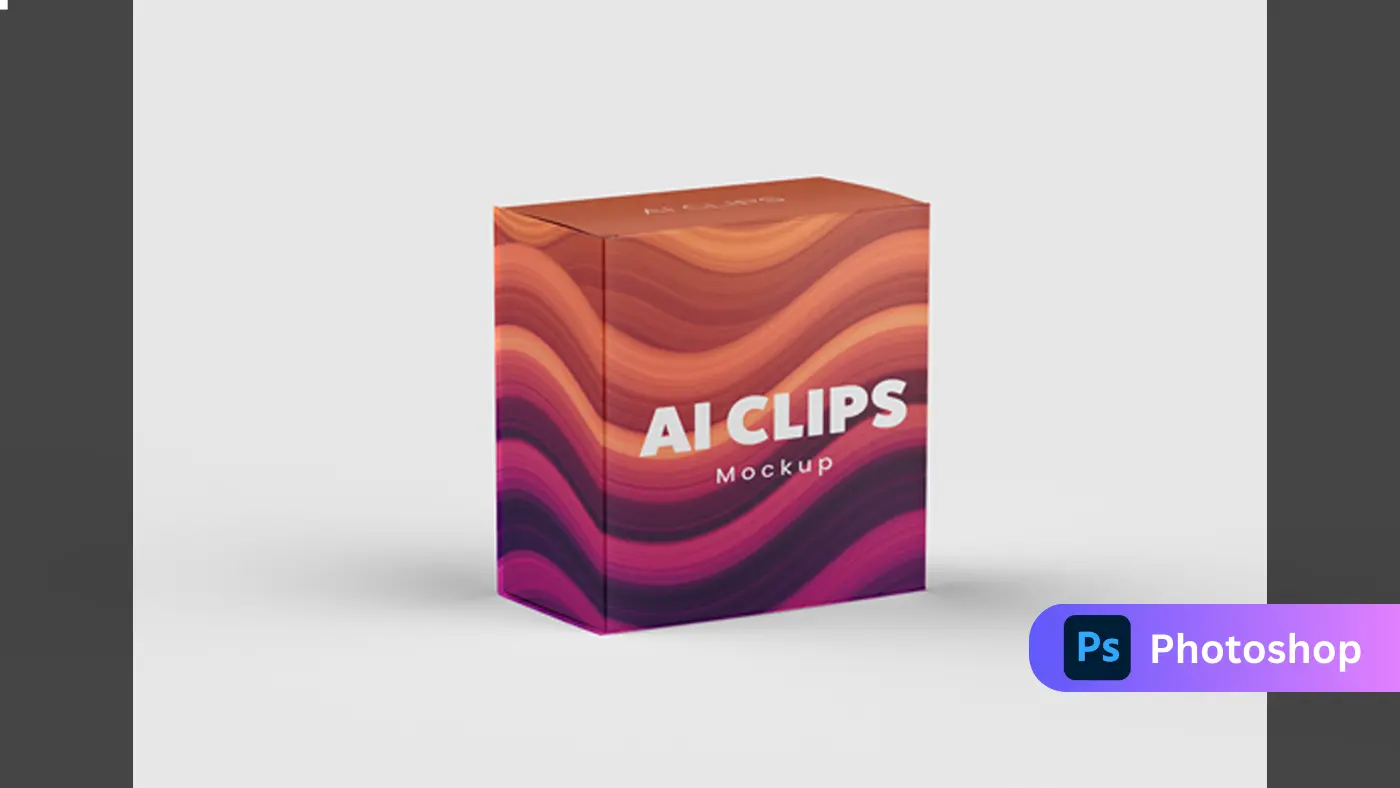 Wavy Gradient Effect Product Packaging Box Mockup