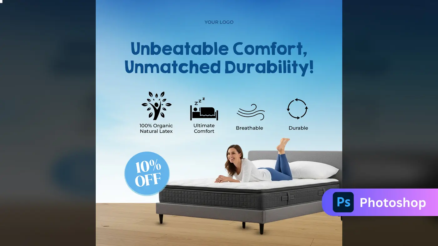 Premium Mattress Ad Social Media Template