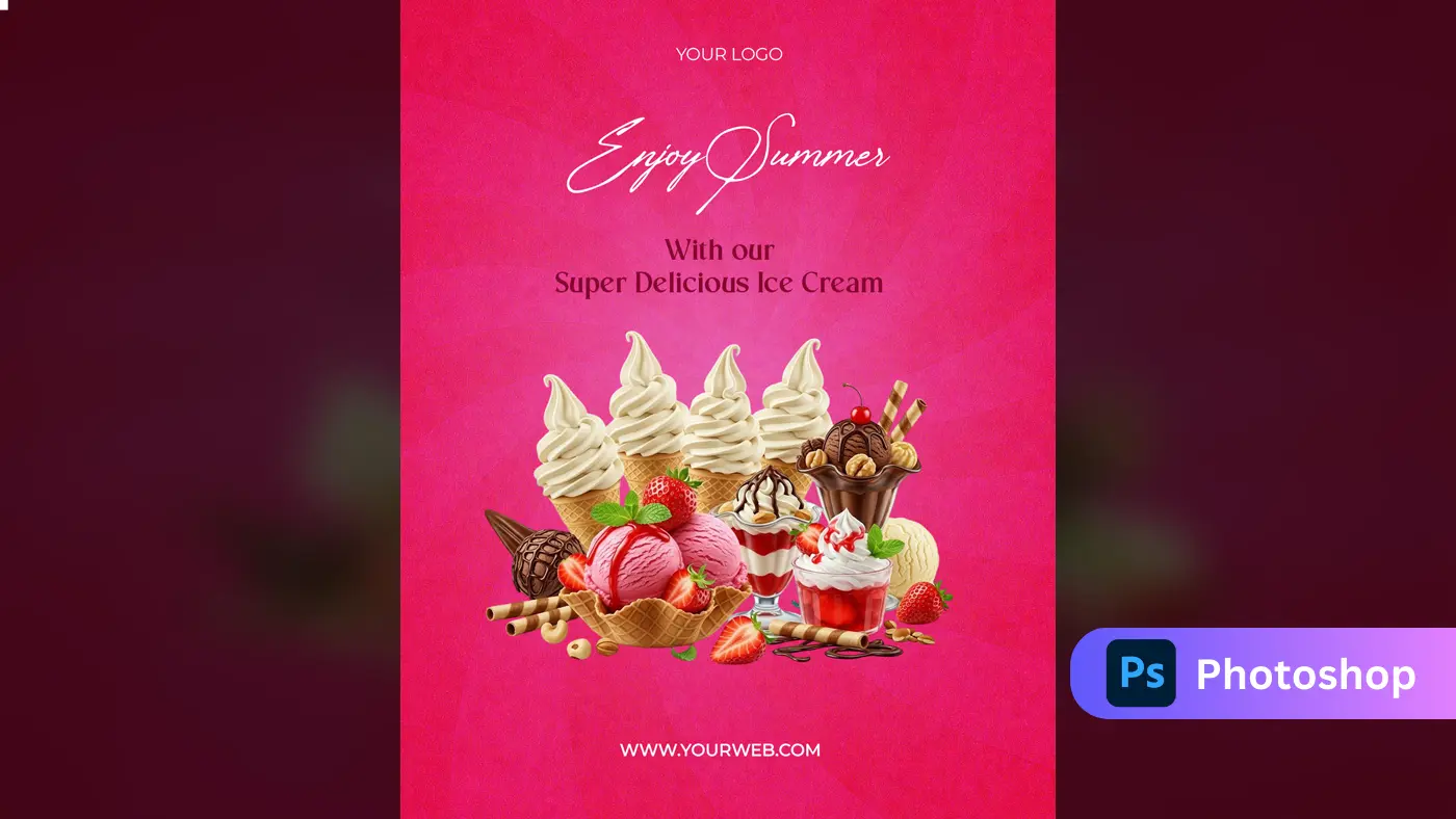 Summer Desserts & Ice Cream Social Media Ad