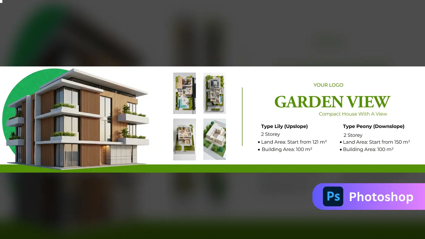 Modern Garden View Compact House Real Estate Template