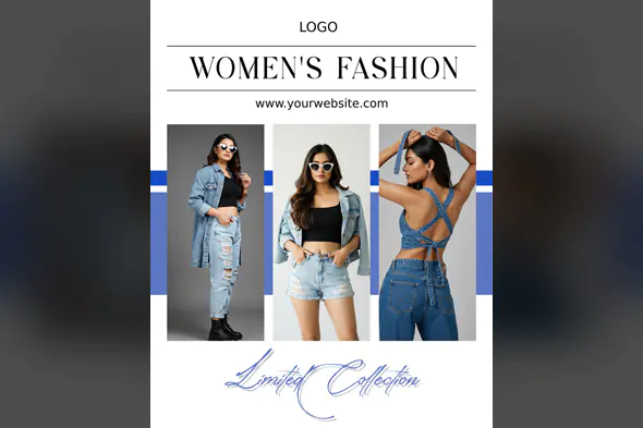 Denim Fashion Collection Promotional Template