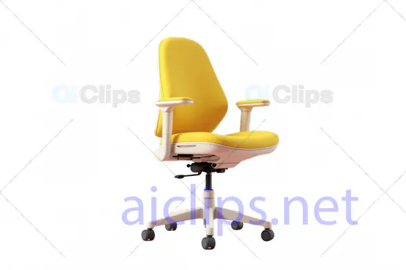 Modern Yellow Ergonomic Office Chair 3D Model