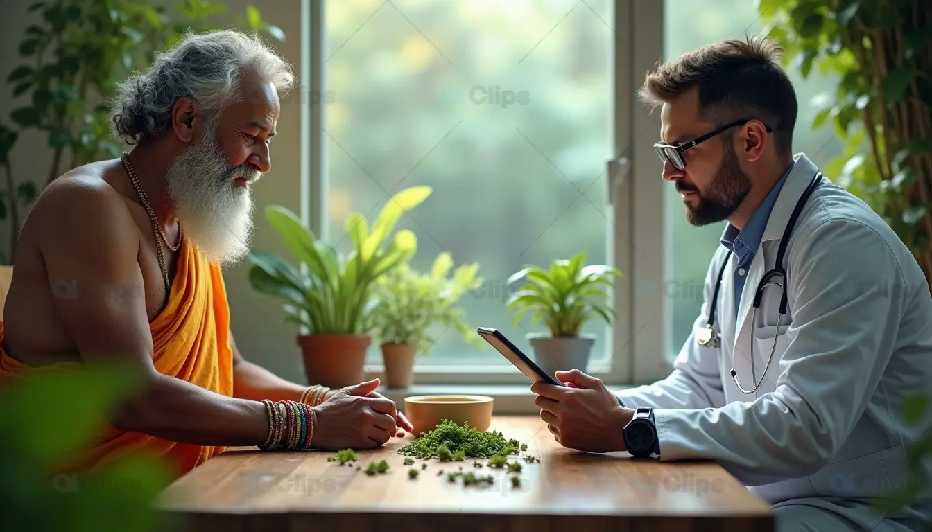 Holistic Consultation Between Sage and Modern Doctor