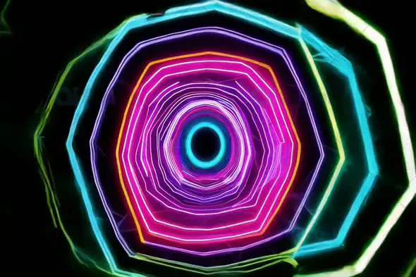 Neon Tunnel Animation - Futuristic Psychedelic Light Effect