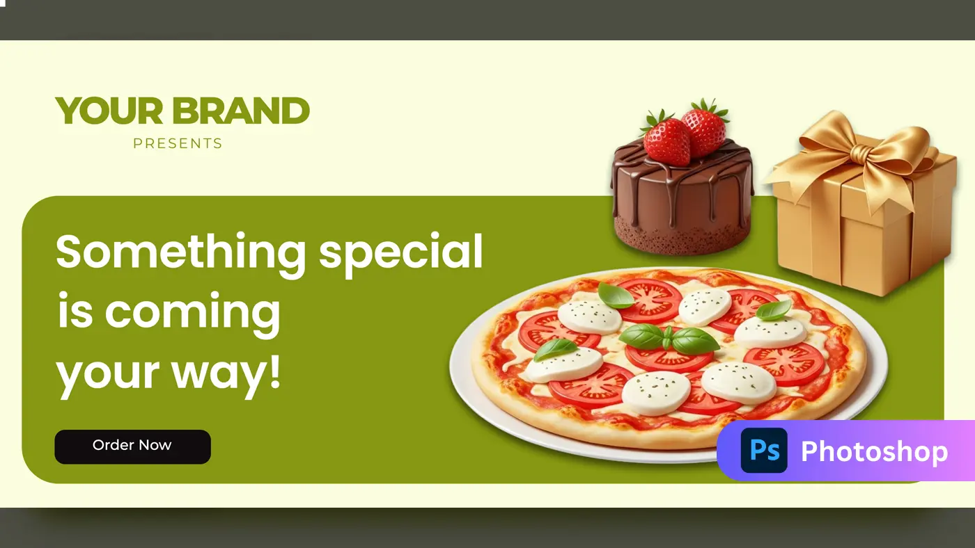 Gourmet Food Delivery Surprise Banner Template