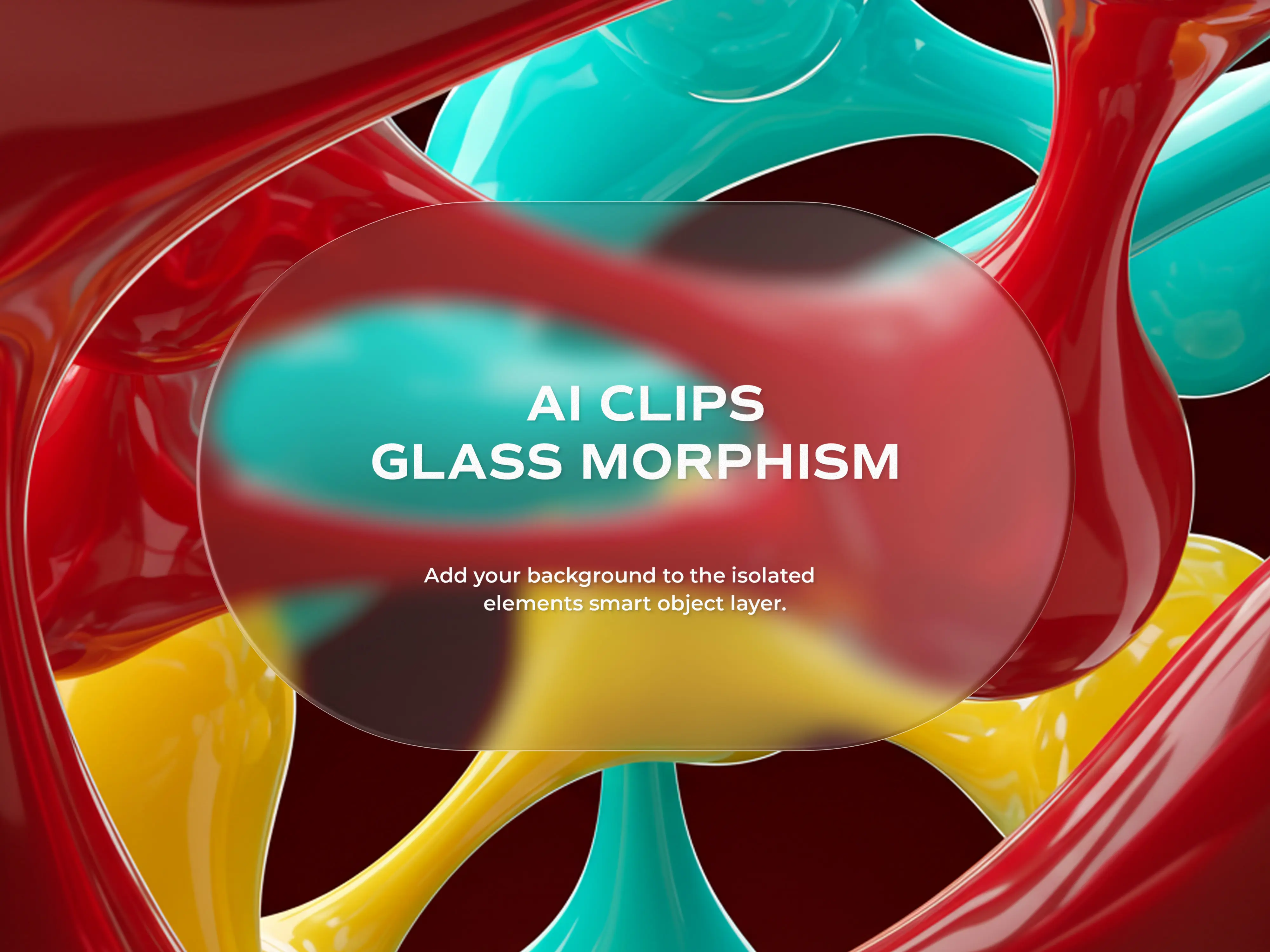 Glass Morphism Mockup with Bold Abstract Background