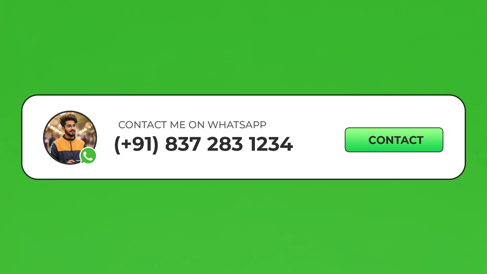 Green Theme WhatsApp Contact Template