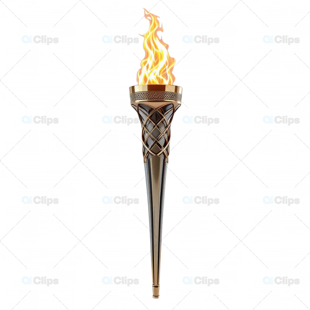 Elegant 3D Torch with Flame Model