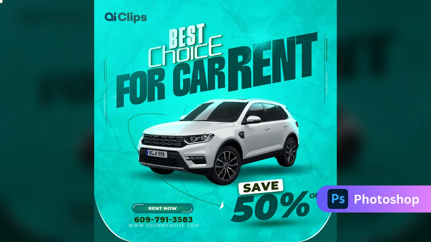 Dynamic Car Rental Photoshop Template for Creative Pros
