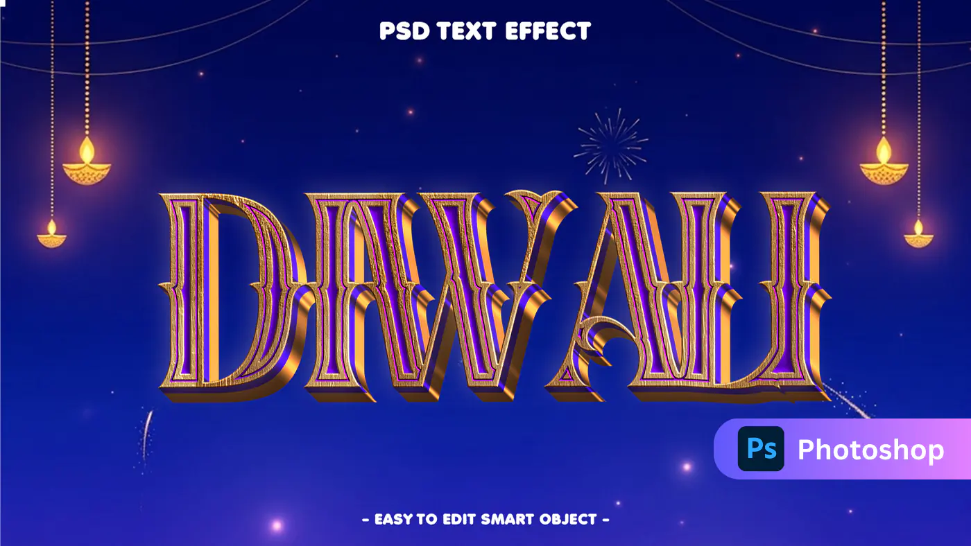 Ornate Diwali Text Effect Template