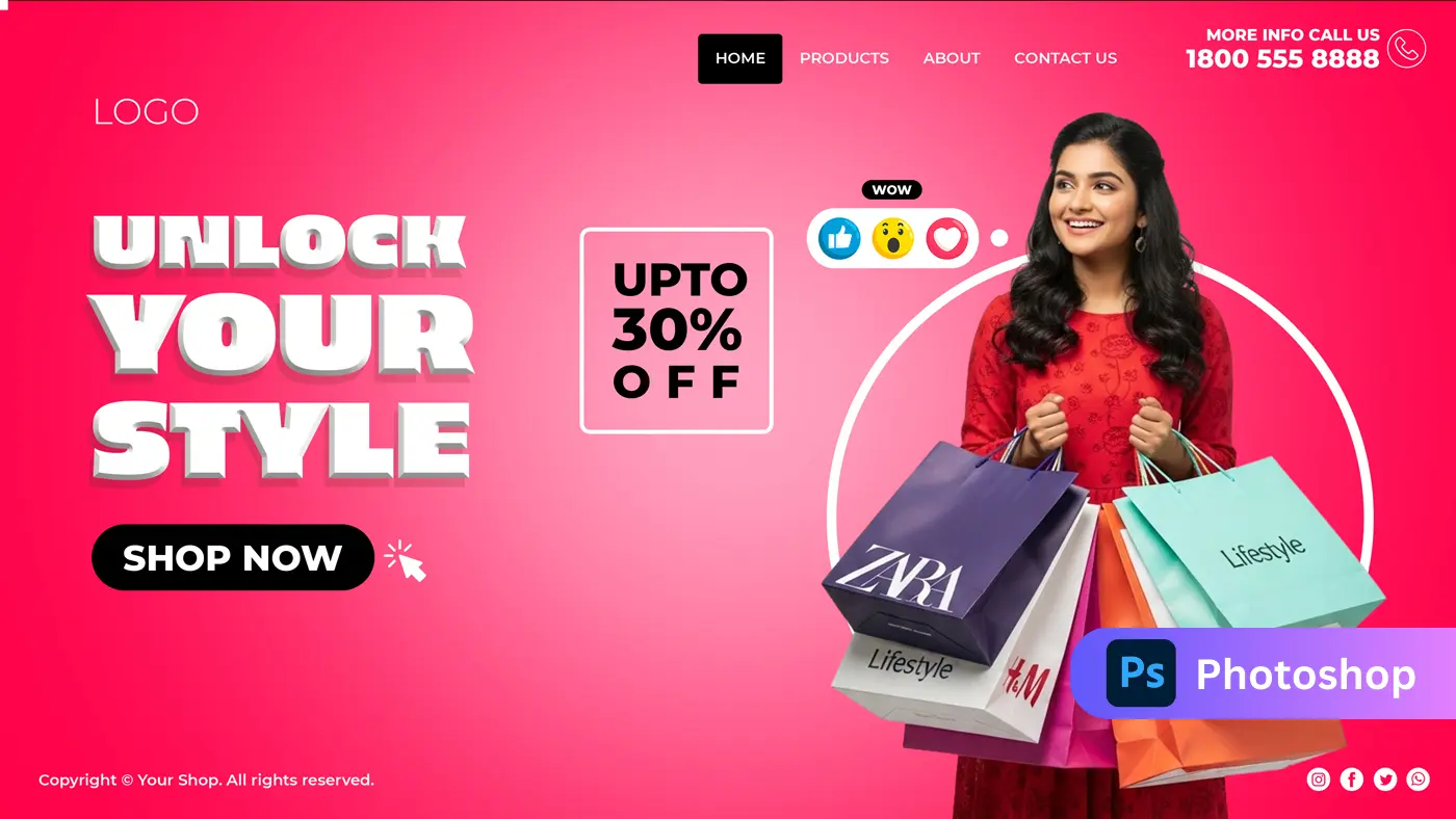 Pink Fashion Sale Social Media Banner Template