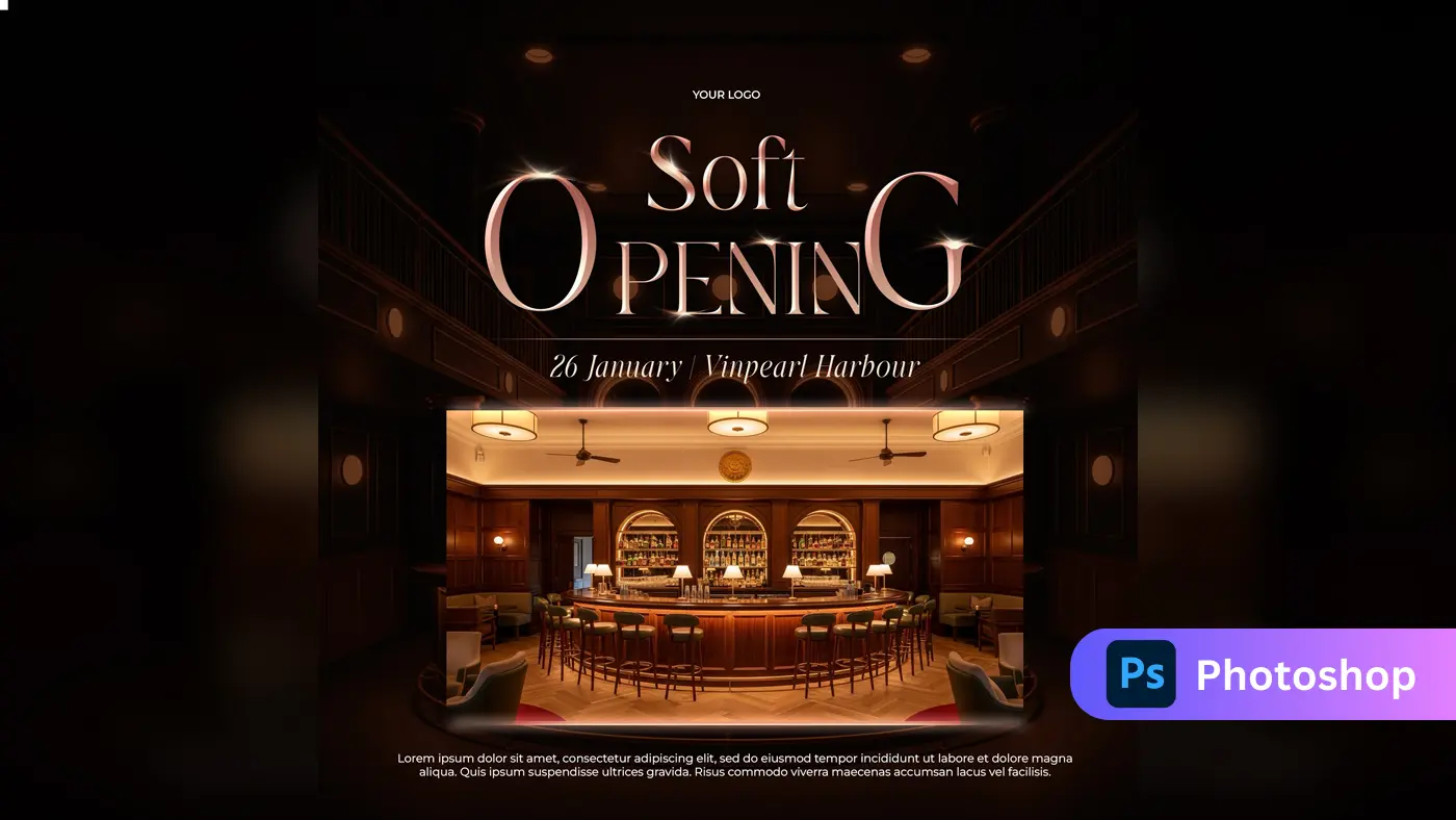 Luxury Bar Soft Opening Announcement Template
