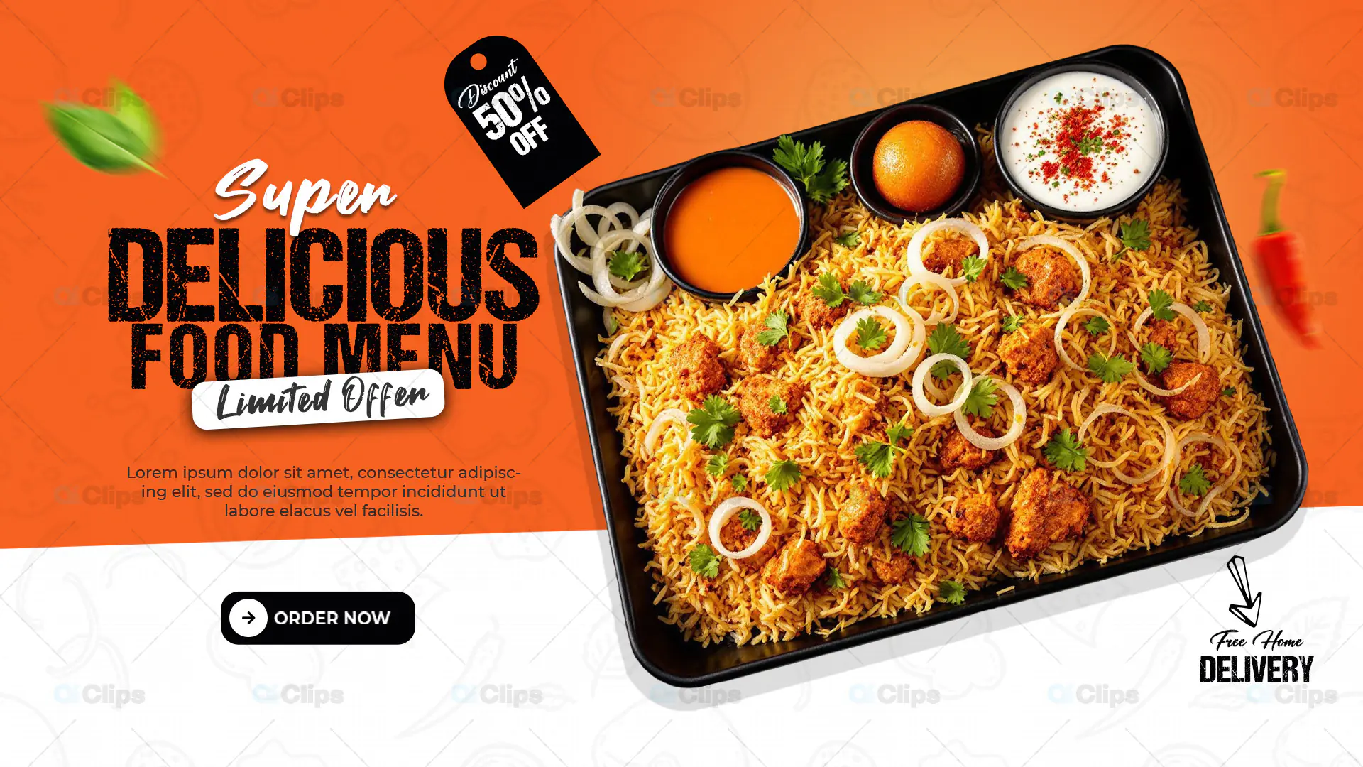 Delicious Food Menu Banner PSD Template