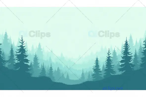 Foggy Forest Silhouette Background