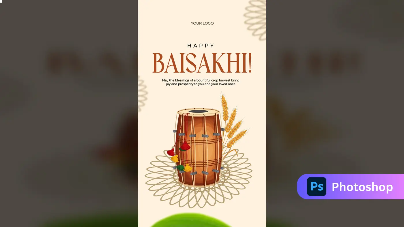 Vibrant Baisakhi Festival Greeting Template