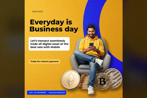 Mobile Crypto Exchange Ad Template