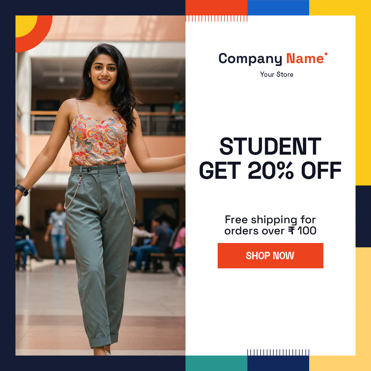 Student Discount Fashion Promo Template