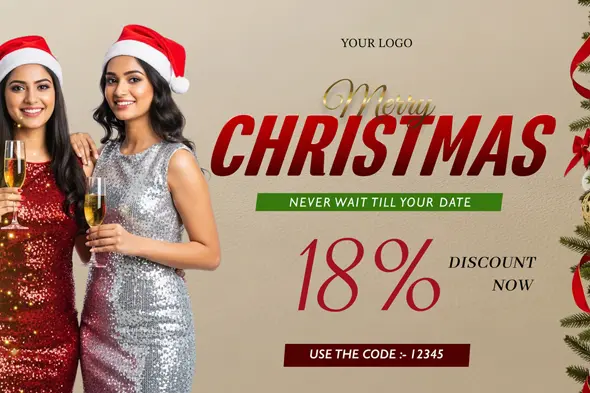 Holiday Glamour Discount Banner Template