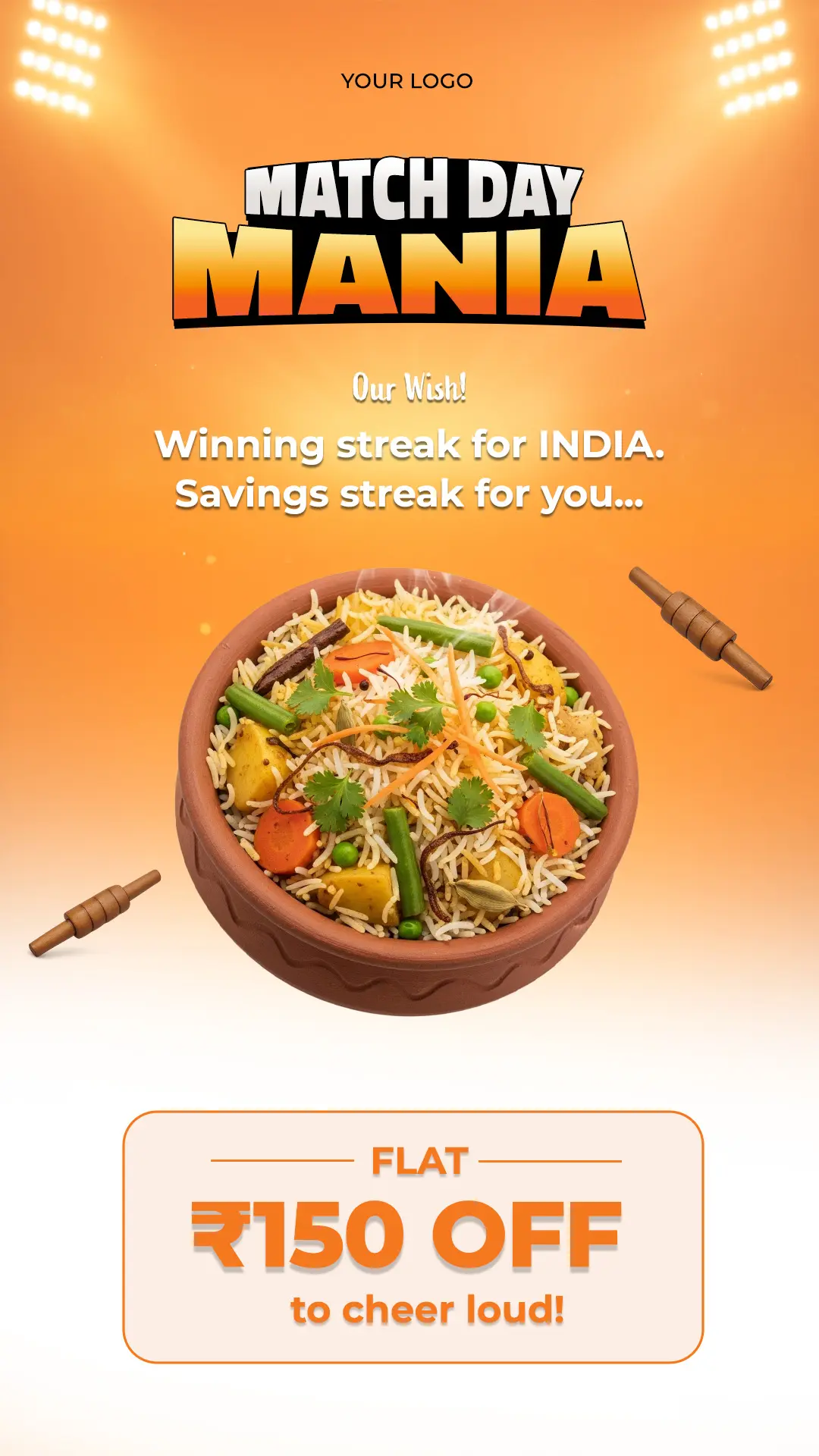 Cricket Match Food Promo Banner Template