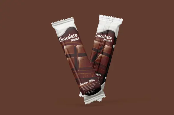 Realistic Chocolate Bar Branding Mockup