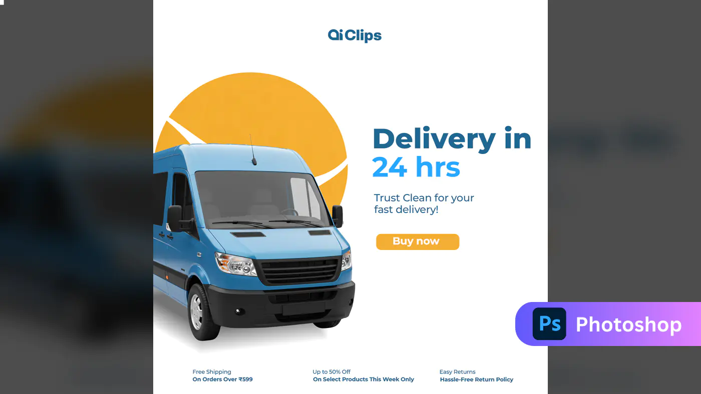 24-Hour Delivery Service Ad Template