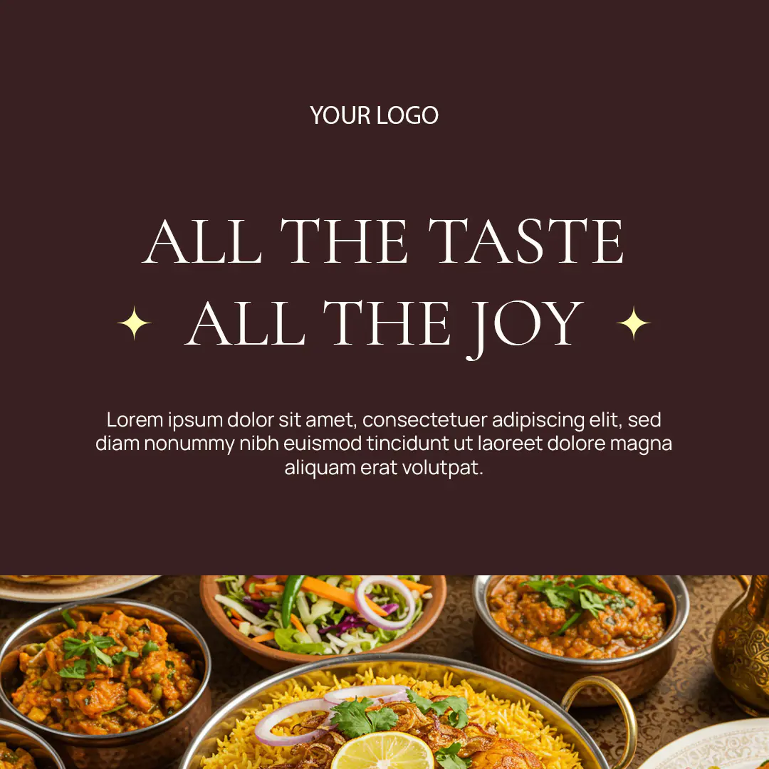 Gourmet Indian Cuisine Social Media Template