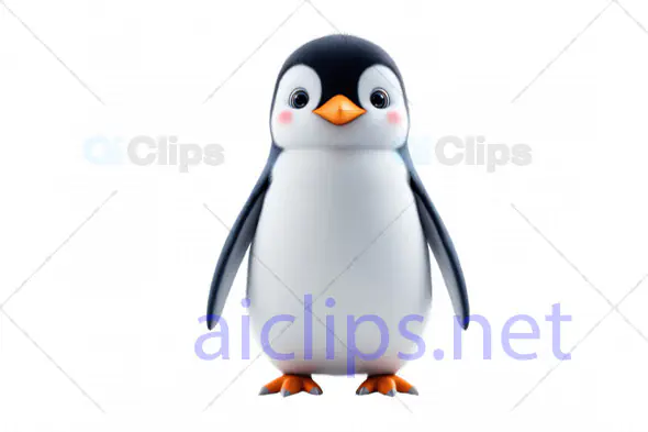 Cute Baby Penguin Cartoon 3D Model
