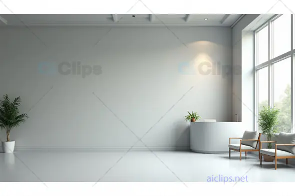 Modern Office Reception Area with Minimalist White Design