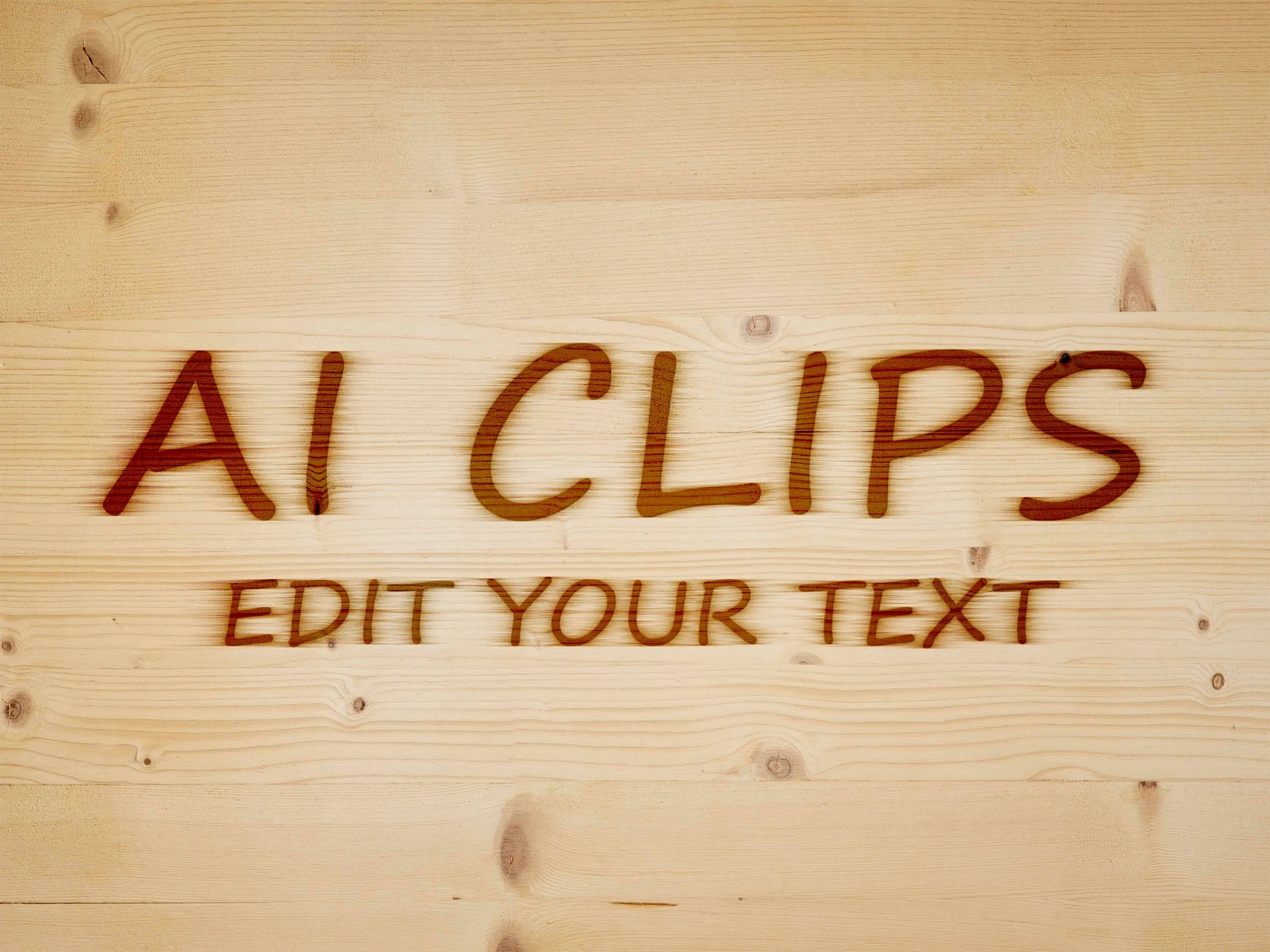 Engraved Wood Text Effect  Realistic Carving Design