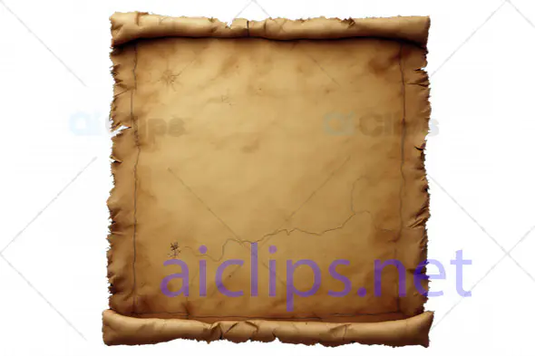 Blank Vintage 3D Scroll with Burnt Edges