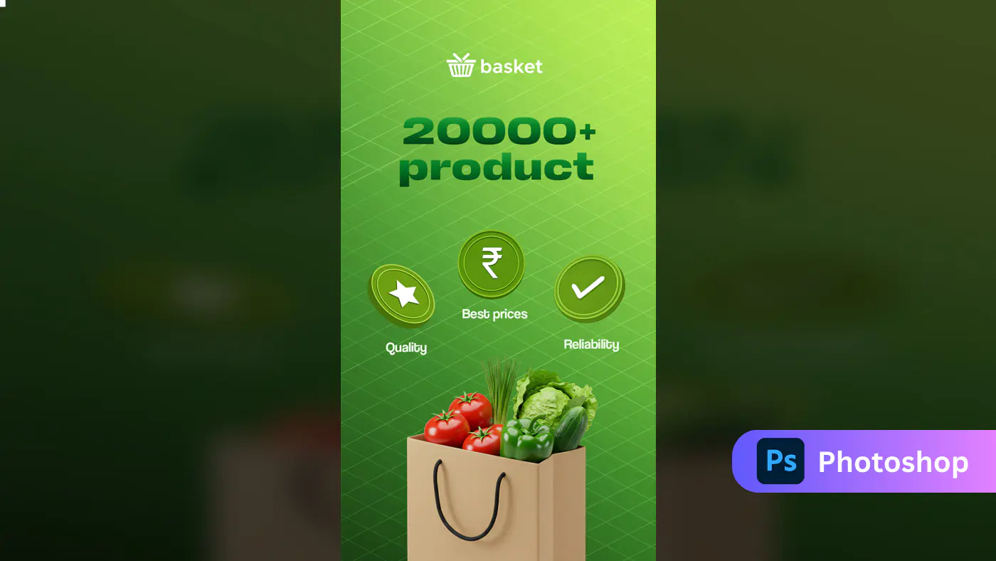 Grocery Delivery App Promotion Template