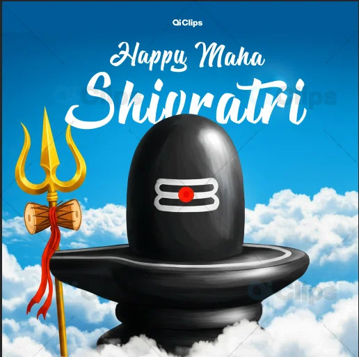 Maha Shivaratri Sacred Shivling Template with Trishul