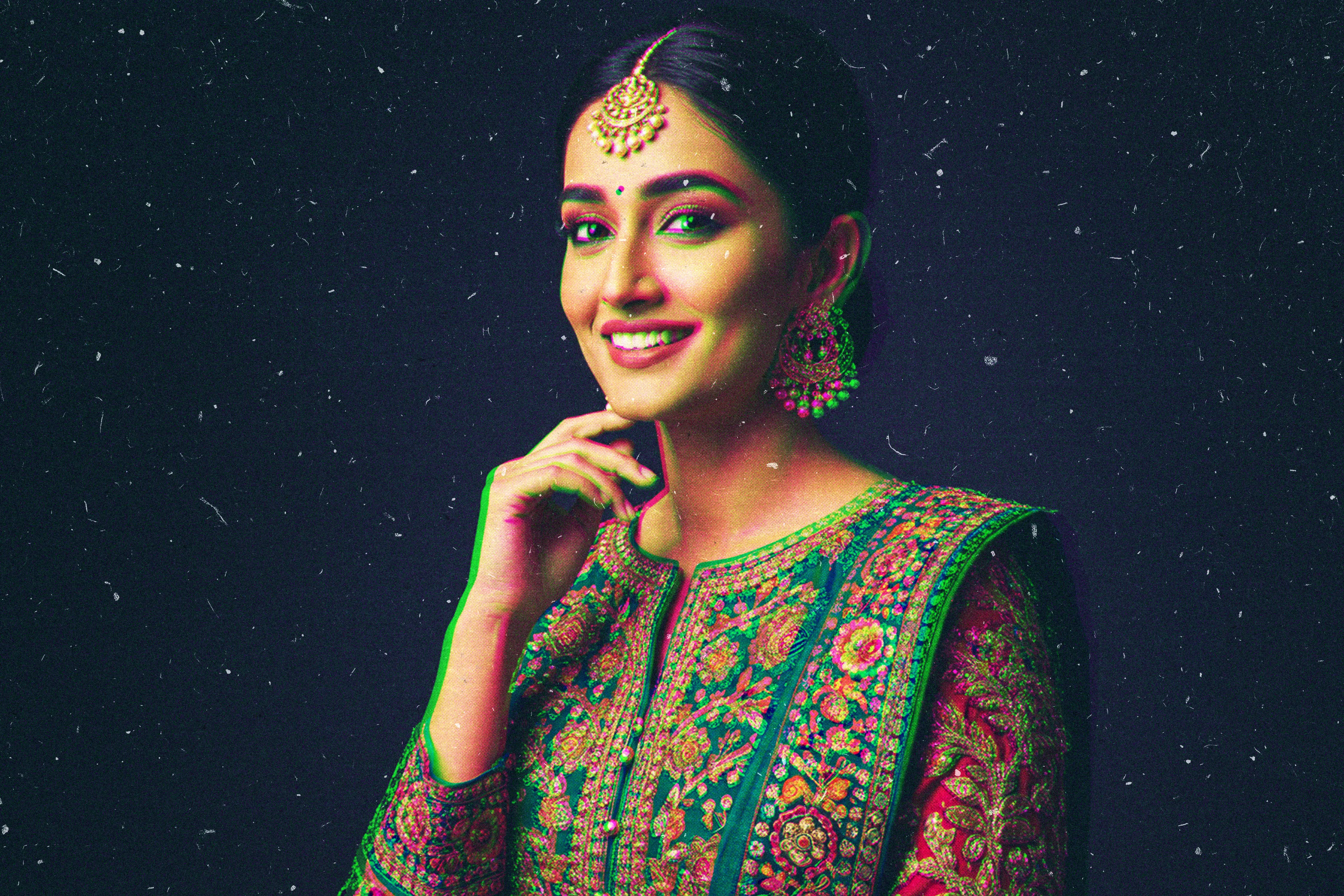 Royal Glitch Vintage Effect Woman Portrait
